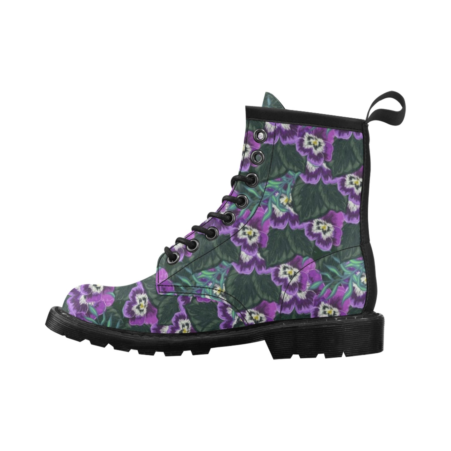 Pansy Pattern Print Design PS07 Women's Boots