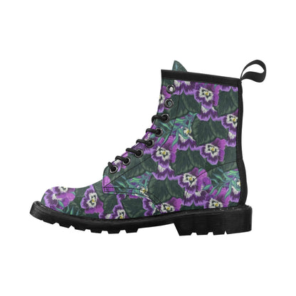 Pansy Pattern Print Design PS07 Women's Boots