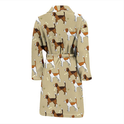 Beagle Pattern Print Design 01 Men Bathrobe-JORJUNE.COM