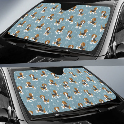 Beagle Pattern Print Design 02 Car Sun Shade-JORJUNE.COM