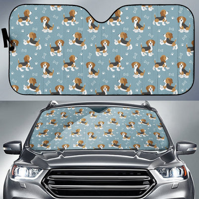 Beagle Pattern Print Design 02 Car Sun Shade-JORJUNE.COM