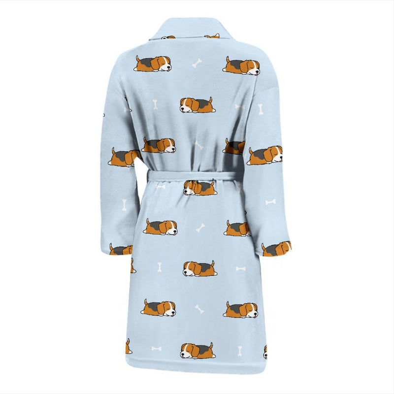 Beagle Pattern Print Design 06 Men Bathrobe-JORJUNE.COM