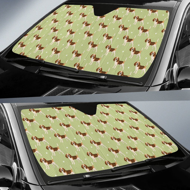 Beagle Pattern Print Design 07 Car Sun Shade-JORJUNE.COM