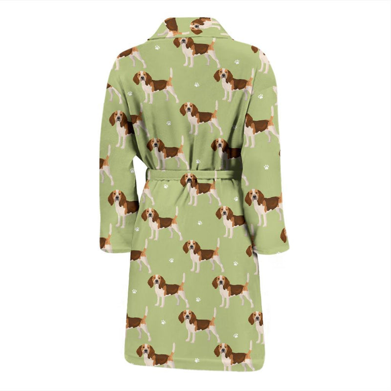 Beagle Pattern Print Design 07 Men Bathrobe-JORJUNE.COM