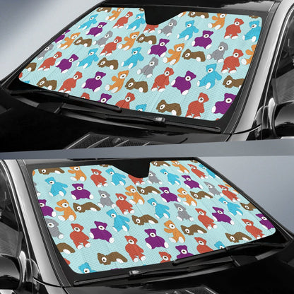 Bear Cute Pattern Print Design 03 Car Sun Shade-JORJUNE.COM