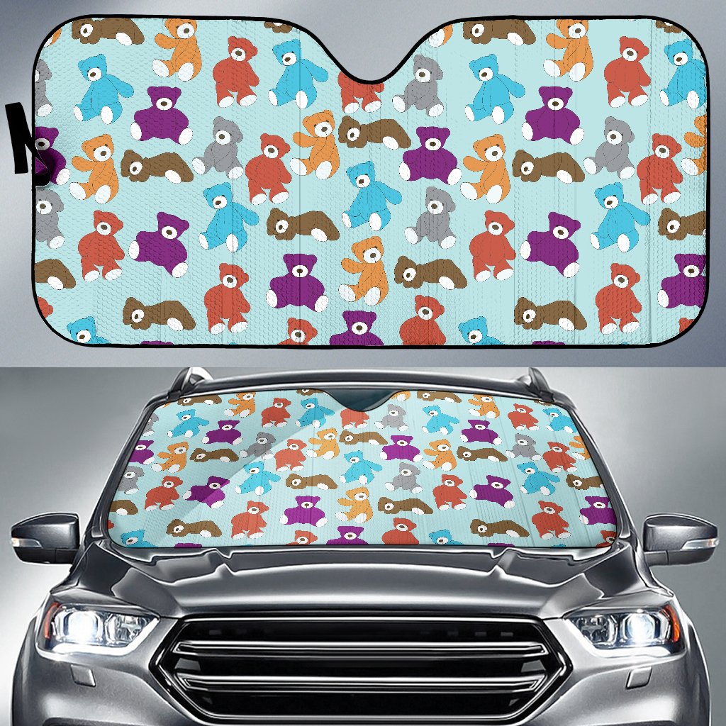 Bear Cute Pattern Print Design 03 Car Sun Shade-JORJUNE.COM