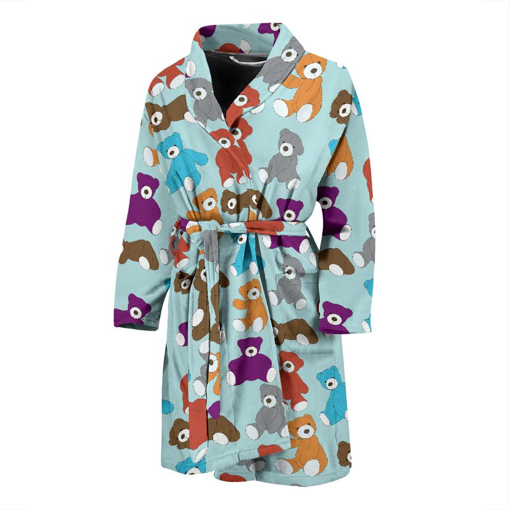 Bear Cute Pattern Print Design 03 Men Bathrobe-JORJUNE.COM