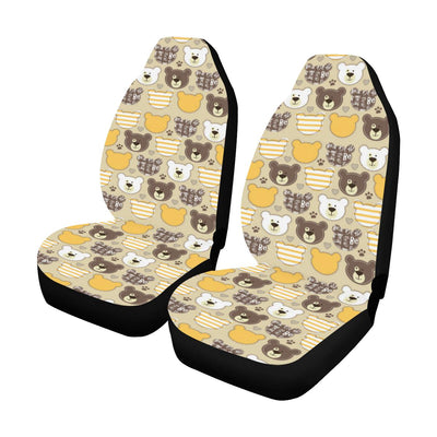 Bear PatchworkPattern Print Design 01 Car Seat Covers (Set of 2)-JORJUNE.COM