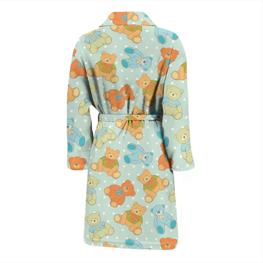 Bear Pattern Print Design 02 Men Bathrobe-JORJUNE.COM