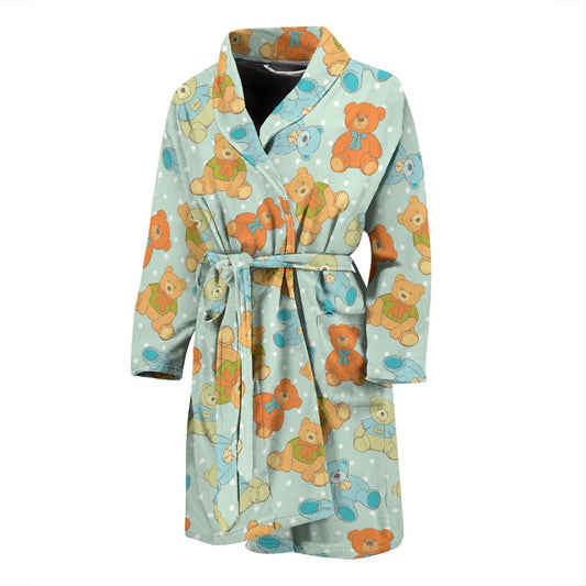 Bear Pattern Print Design 02 Men Bathrobe-JORJUNE.COM