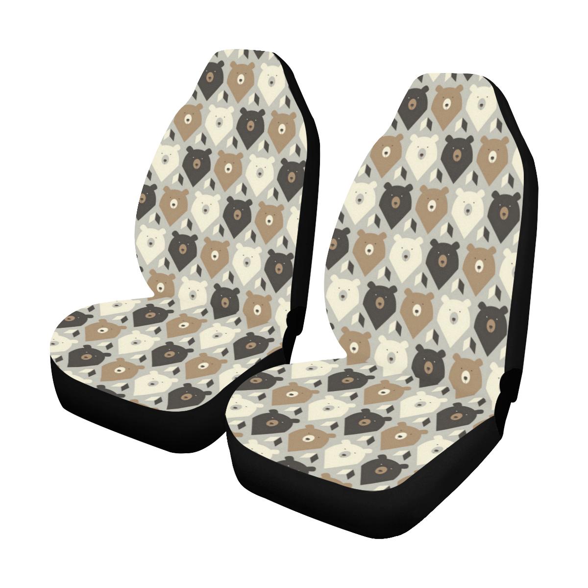 Bear Pattern Print Design 04 Car Seat Covers (Set of 2)-JORJUNE.COM