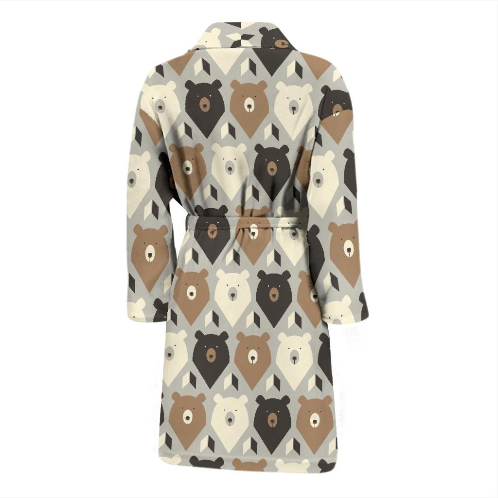 Bear Pattern Print Design 04 Men Bathrobe-JORJUNE.COM