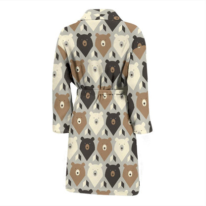 Bear Pattern Print Design 04 Men Bathrobe-JORJUNE.COM