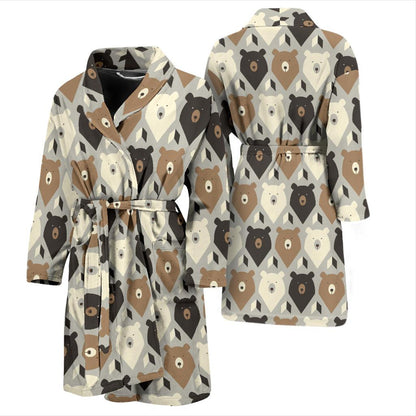 Bear Pattern Print Design 04 Men Bathrobe-JORJUNE.COM