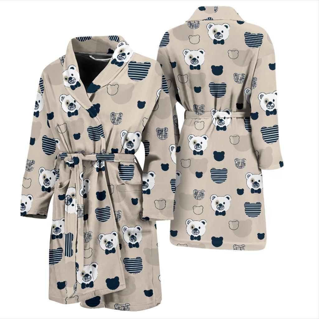 Bear Pattern Print Design 05 Men Bathrobe-JORJUNE.COM