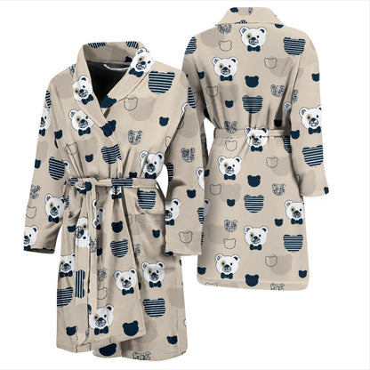 Bear Pattern Print Design 05 Men Bathrobe-JORJUNE.COM