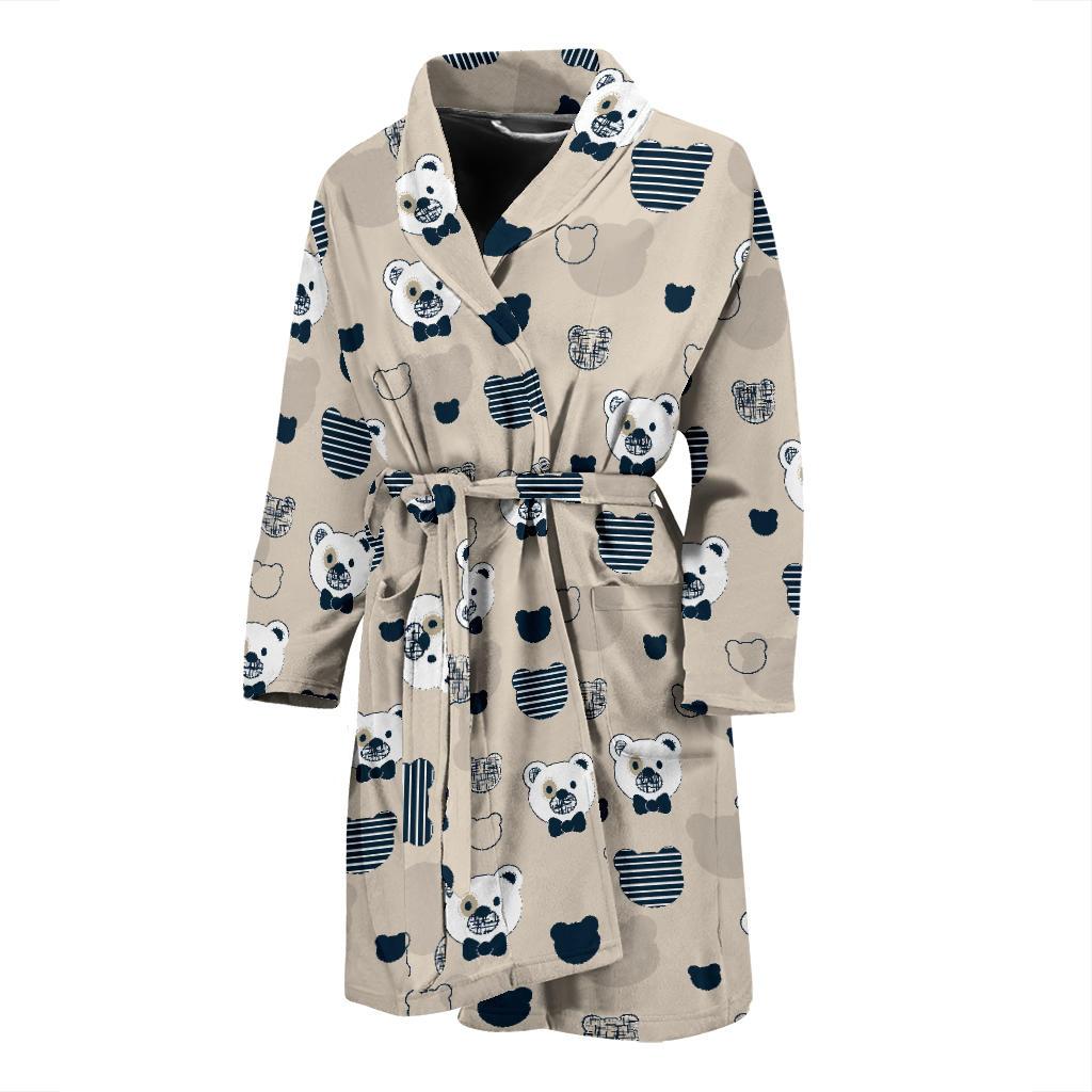 Bear Pattern Print Design 05 Men Bathrobe-JORJUNE.COM
