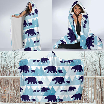 Bear Pattern Print Design BE01 Hooded Blanket-JORJUNE.COM