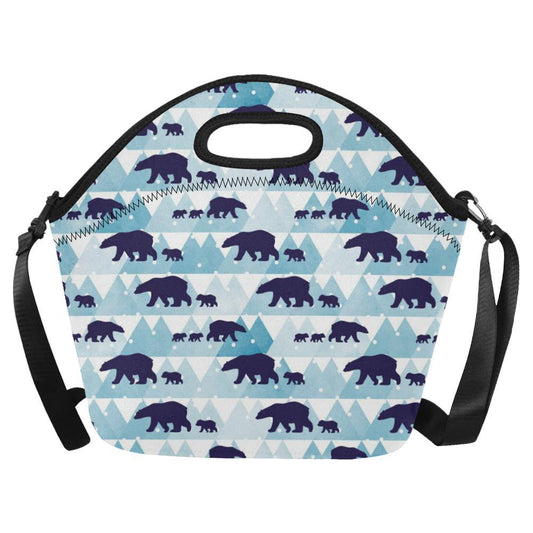 Bear Pattern Print Design BE01 Neoprene Lunch Bag-JorJune