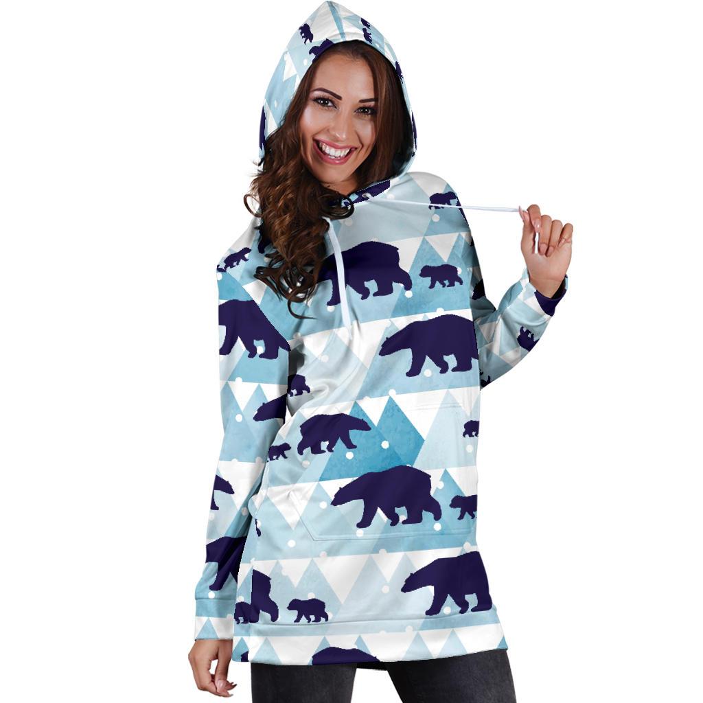 Bear Pattern Print Design BE01 Women Hoodie Dress