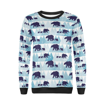 Bear Pattern Print Design BE01 Women Long Sleeve Sweatshirt-JorJune