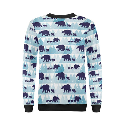 Bear Pattern Print Design BE01 Women Long Sleeve Sweatshirt-JorJune