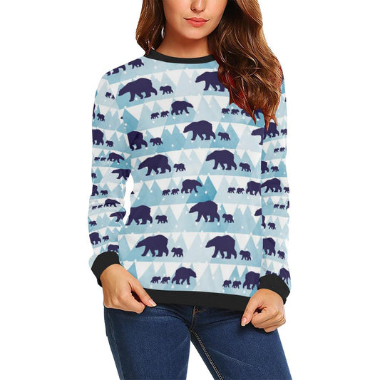Bear Pattern Print Design BE01 Women Long Sleeve Sweatshirt-JorJune
