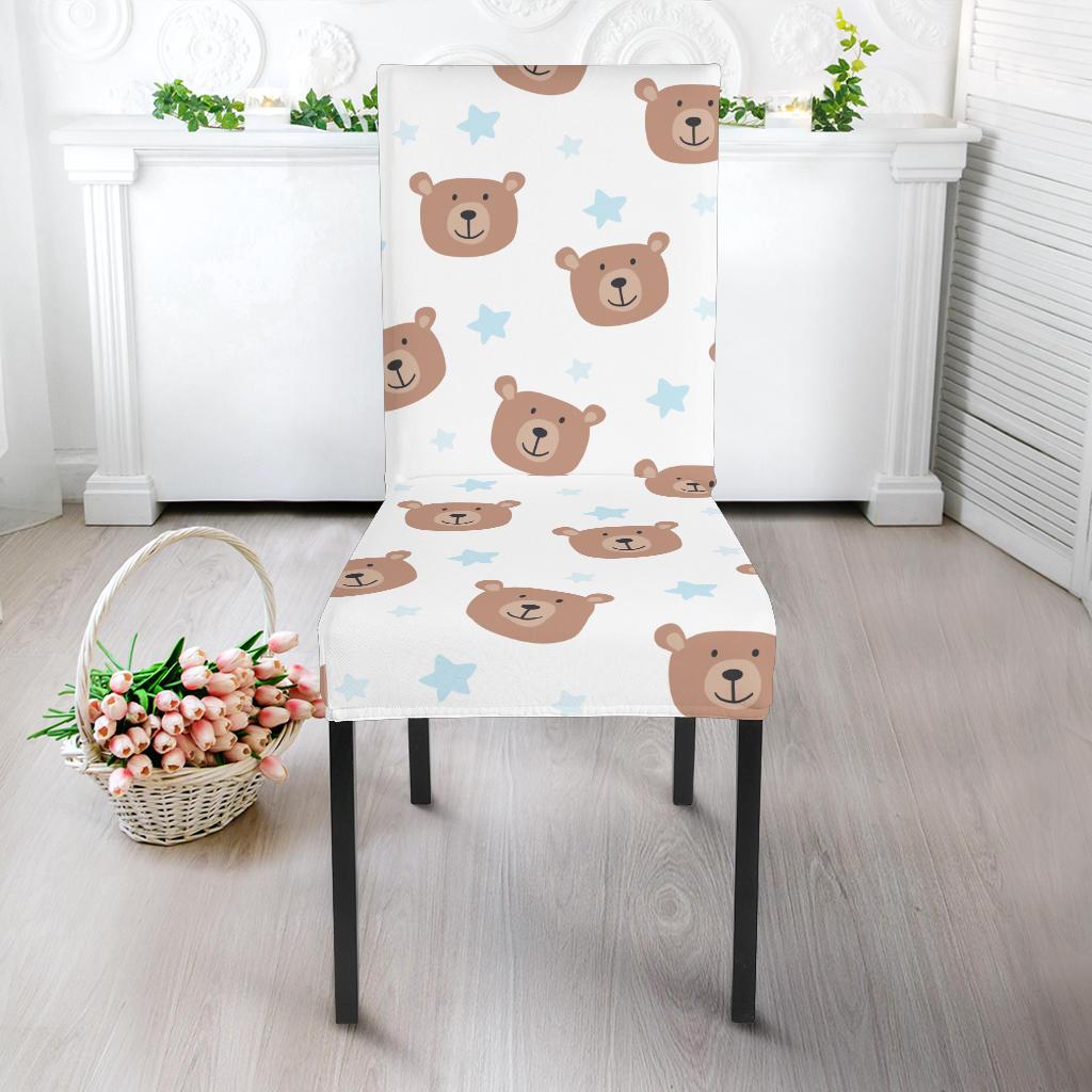 Bear Pattern Print Design BE02 Dining Chair Slipcover-JORJUNE.COM