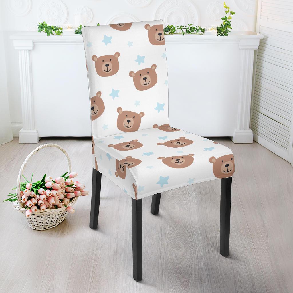 Bear Pattern Print Design BE02 Dining Chair Slipcover-JORJUNE.COM