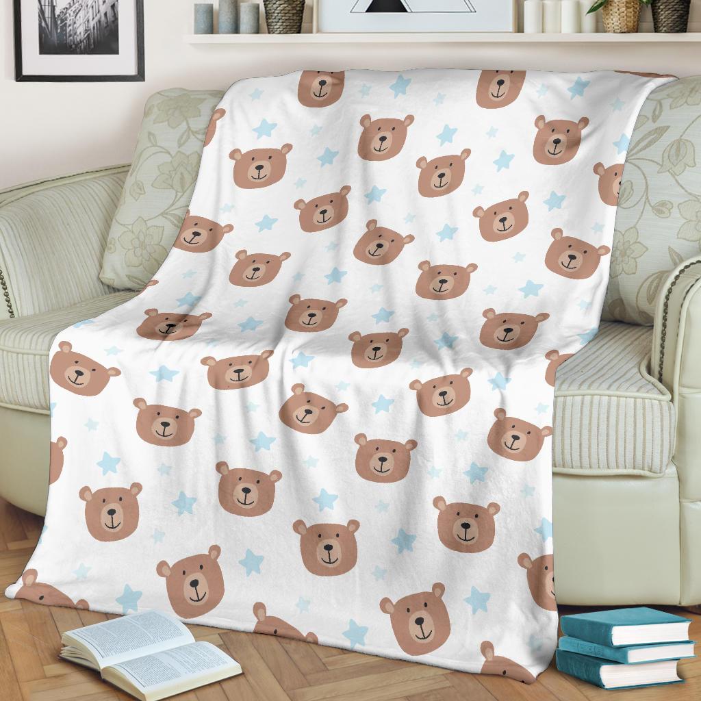 Bear Pattern Print Design BE02 Fleece Blankete