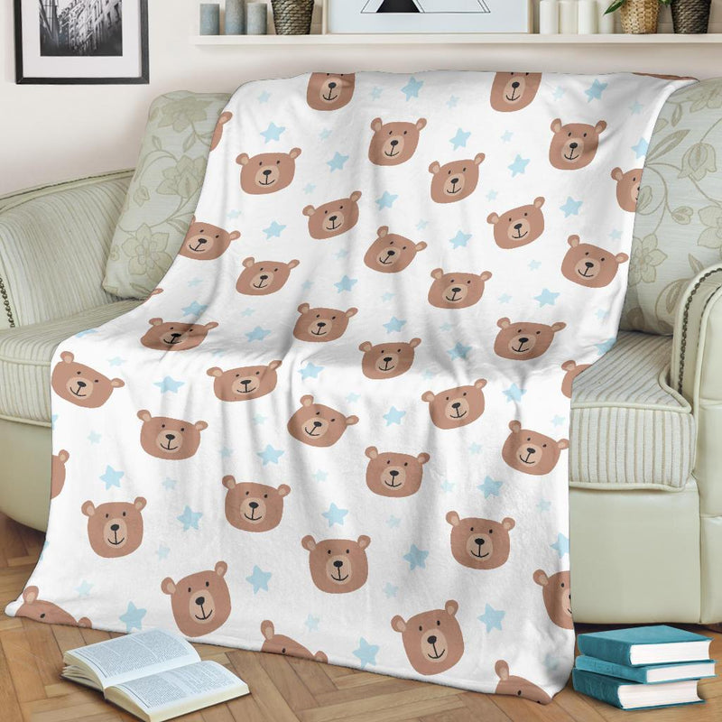 Bear Pattern Print Design BE02 Fleece Blankete