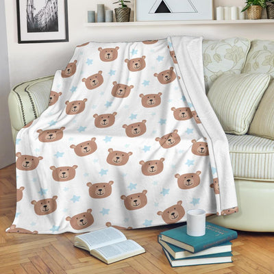 Bear Pattern Print Design BE02 Fleece Blankete