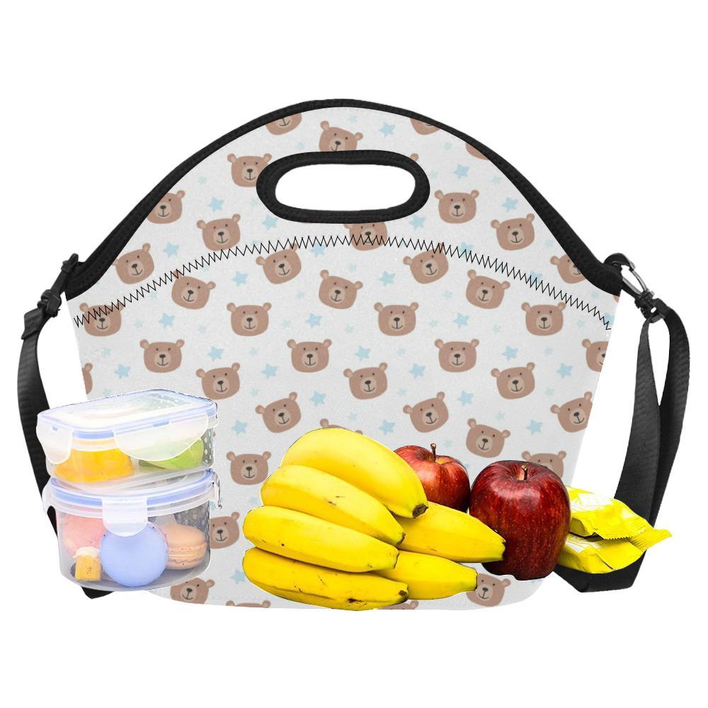Bear Pattern Print Design BE02 Neoprene Lunch Bag-JorJune