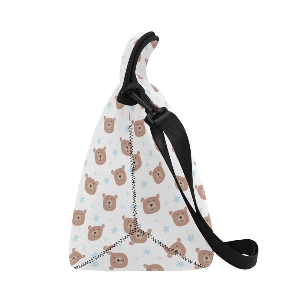 Bear Pattern Print Design BE02 Neoprene Lunch Bag-JorJune