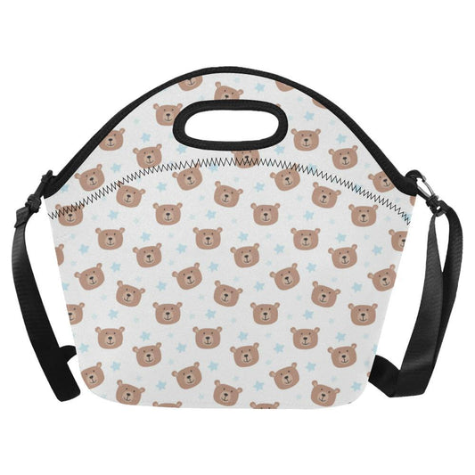 Bear Pattern Print Design BE02 Neoprene Lunch Bag-JorJune