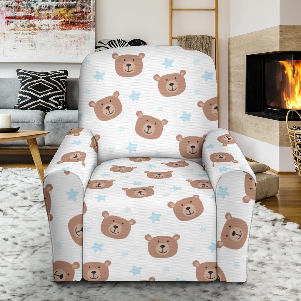 Bear Pattern Print Design BE02 Recliner Slipcover-JORJUNE.COM