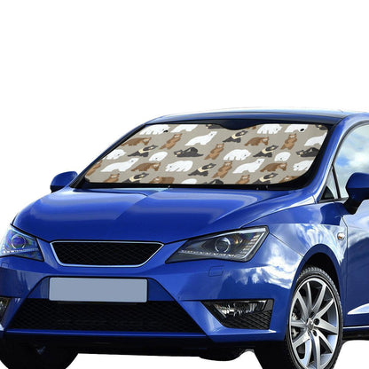 Bear Pattern Print Design BE03 Car Sun Shade-JorJune