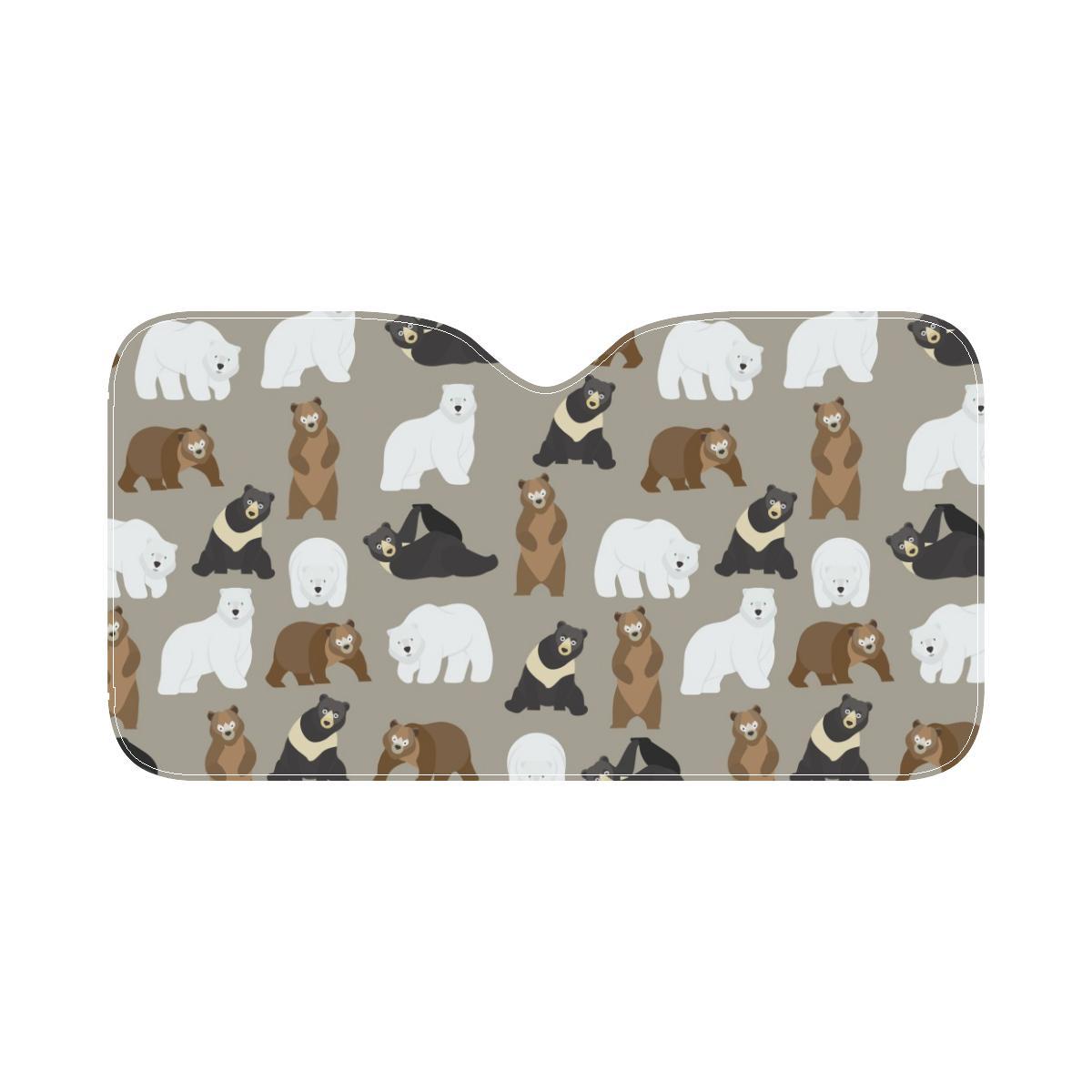 Bear Pattern Print Design BE03 Car Sun Shade-JorJune