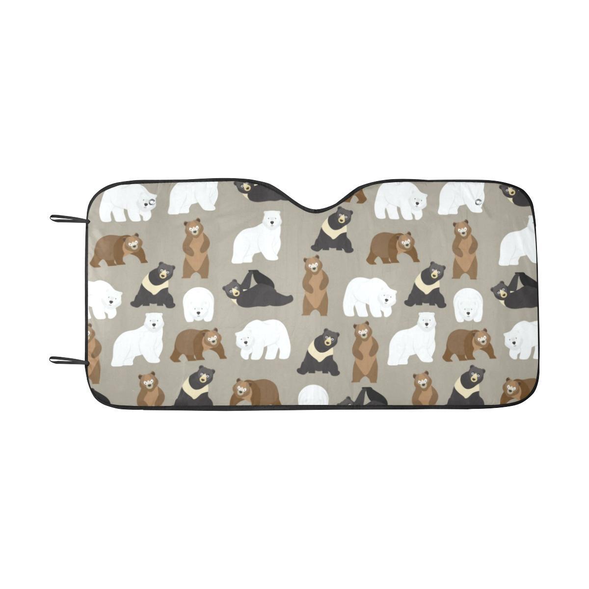 Bear Pattern Print Design BE03 Car Sun Shade-JorJune