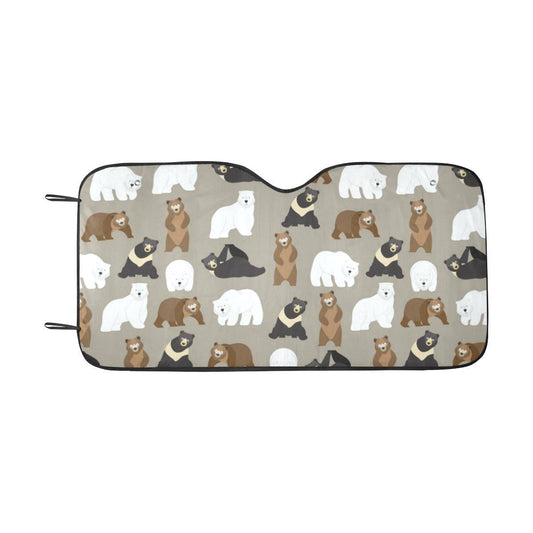 Bear Pattern Print Design BE03 Car Sun Shade-JorJune