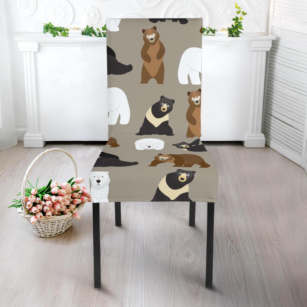Bear Pattern Print Design BE03 Dining Chair Slipcover-JORJUNE.COM