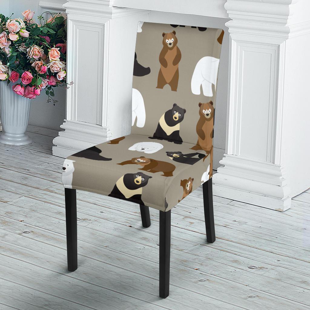 Bear Pattern Print Design BE03 Dining Chair Slipcover-JORJUNE.COM