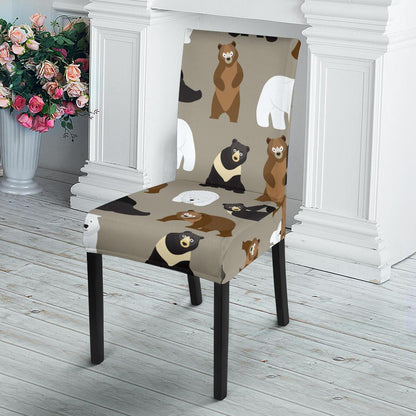 Bear Pattern Print Design BE03 Dining Chair Slipcover-JORJUNE.COM