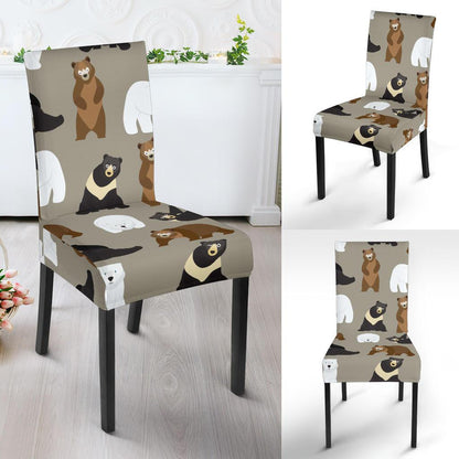 Bear Pattern Print Design BE03 Dining Chair Slipcover-JORJUNE.COM