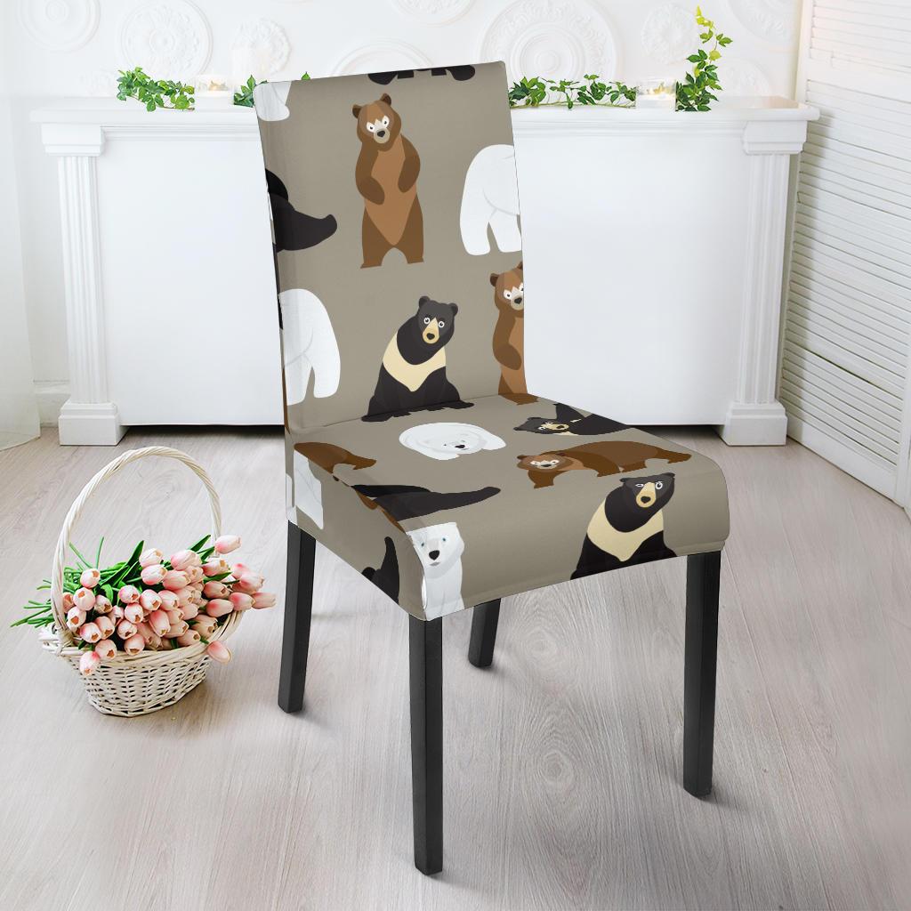 Bear Pattern Print Design BE03 Dining Chair Slipcover-JORJUNE.COM