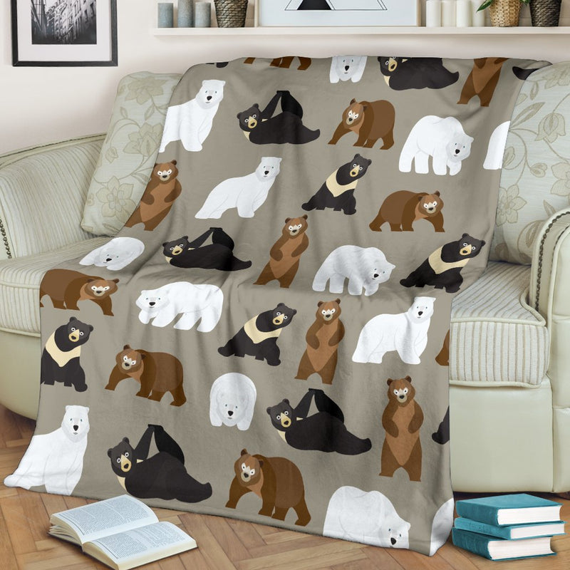 Bear Pattern Print Design BE03 Fleece Blankete