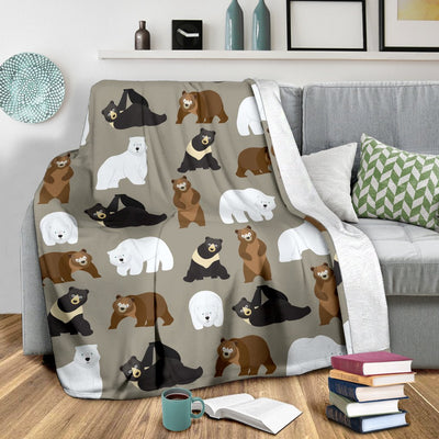 Bear Pattern Print Design BE03 Fleece Blankete