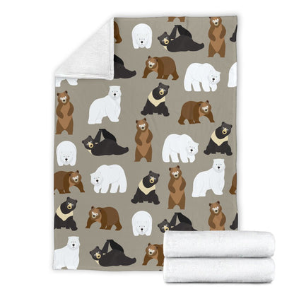 Bear Pattern Print Design BE03 Fleece Blankete
