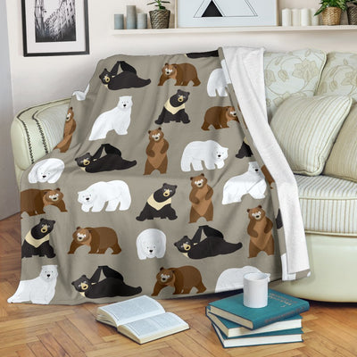 Bear Pattern Print Design BE03 Fleece Blankete