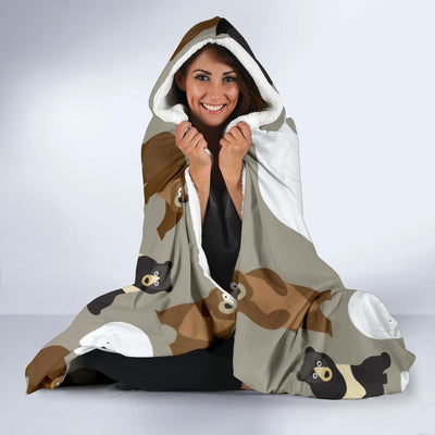 Bear Pattern Print Design BE03 Hooded Blanket-JORJUNE.COM